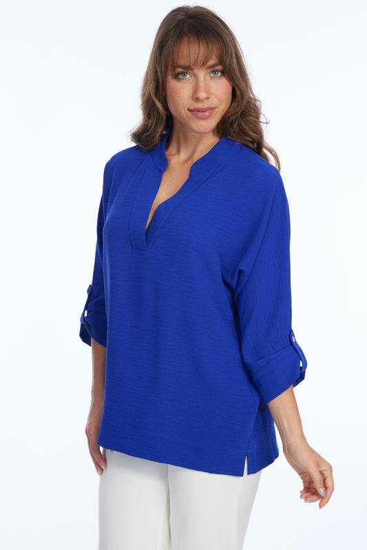 women's royal blue blouse
