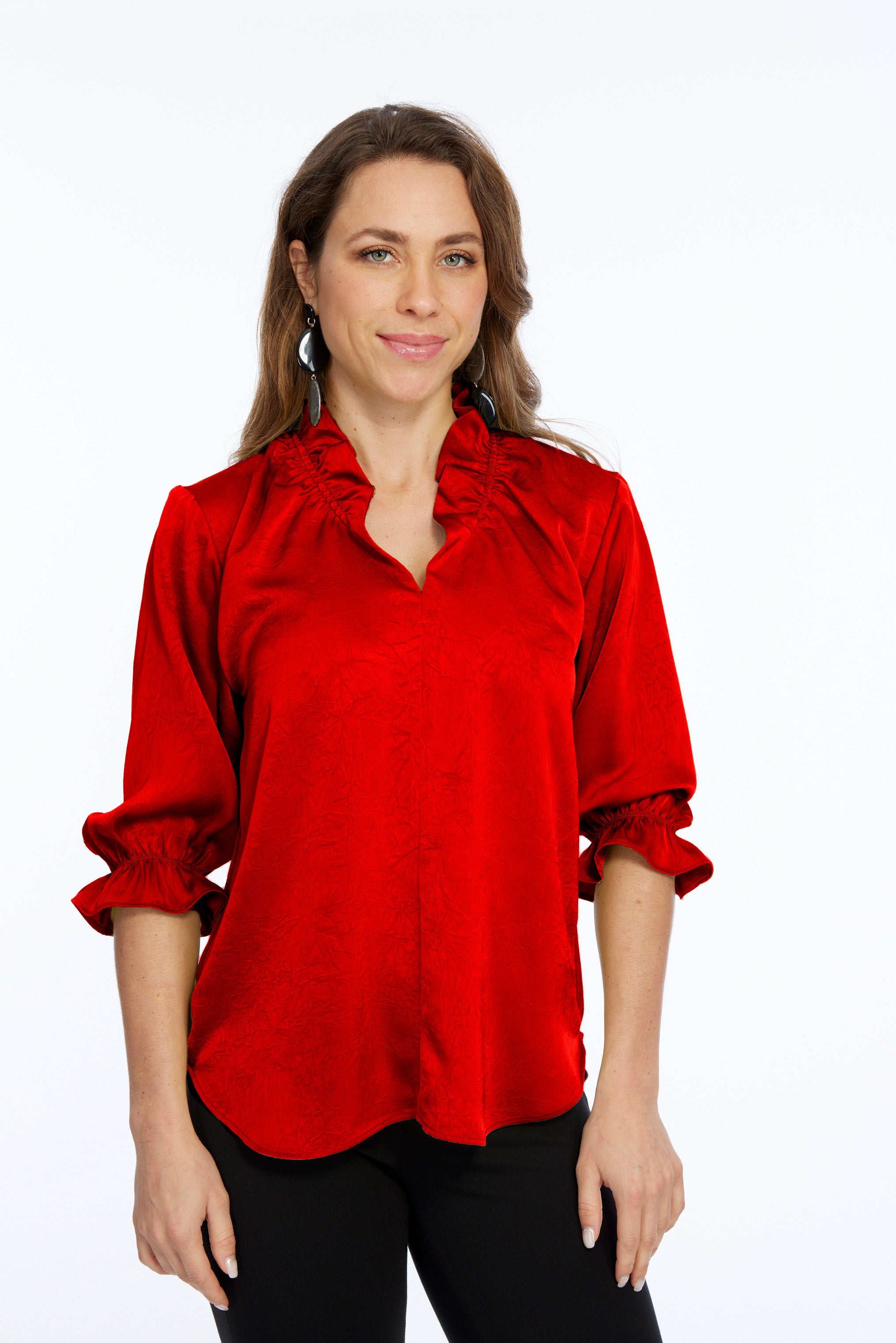  3/4 Ruffle Sleeve Blouse