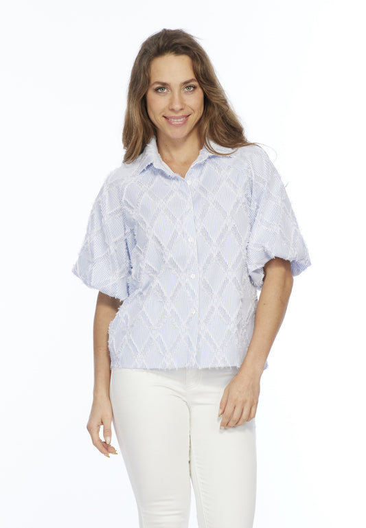 Embroidered Short Sleeve Top | Halo LIOR