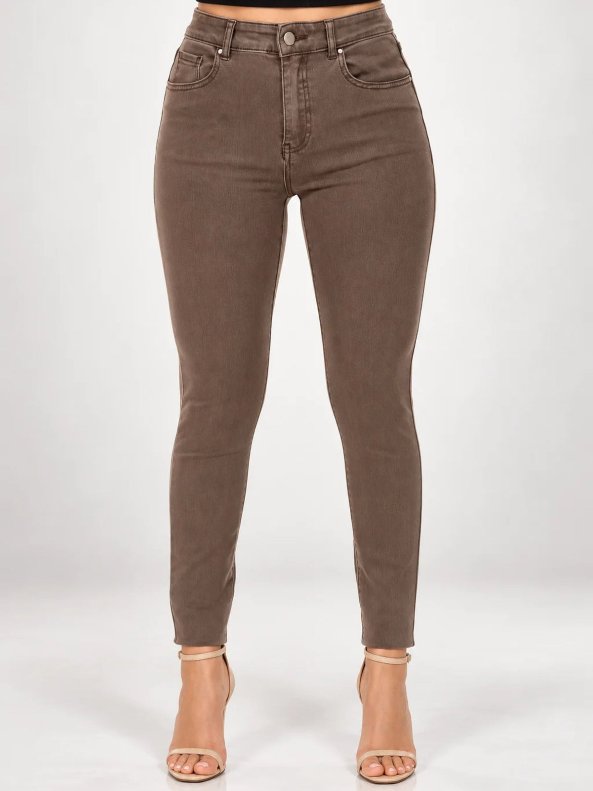 High Waisted Dark Taupe Jeans JACKIE Lior Paris
