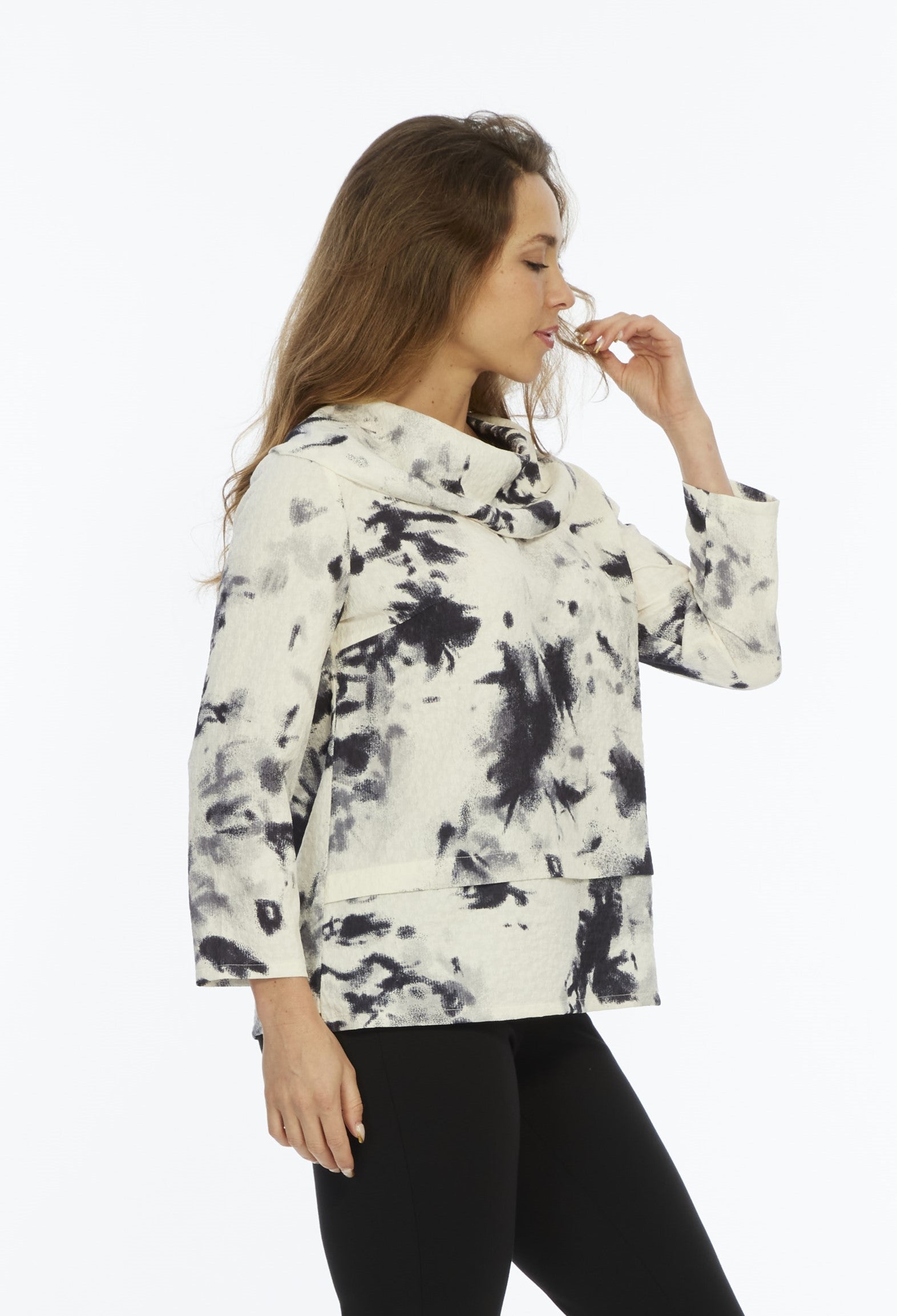 LIOR Kendra Tie Dye Cowl Neck Top
