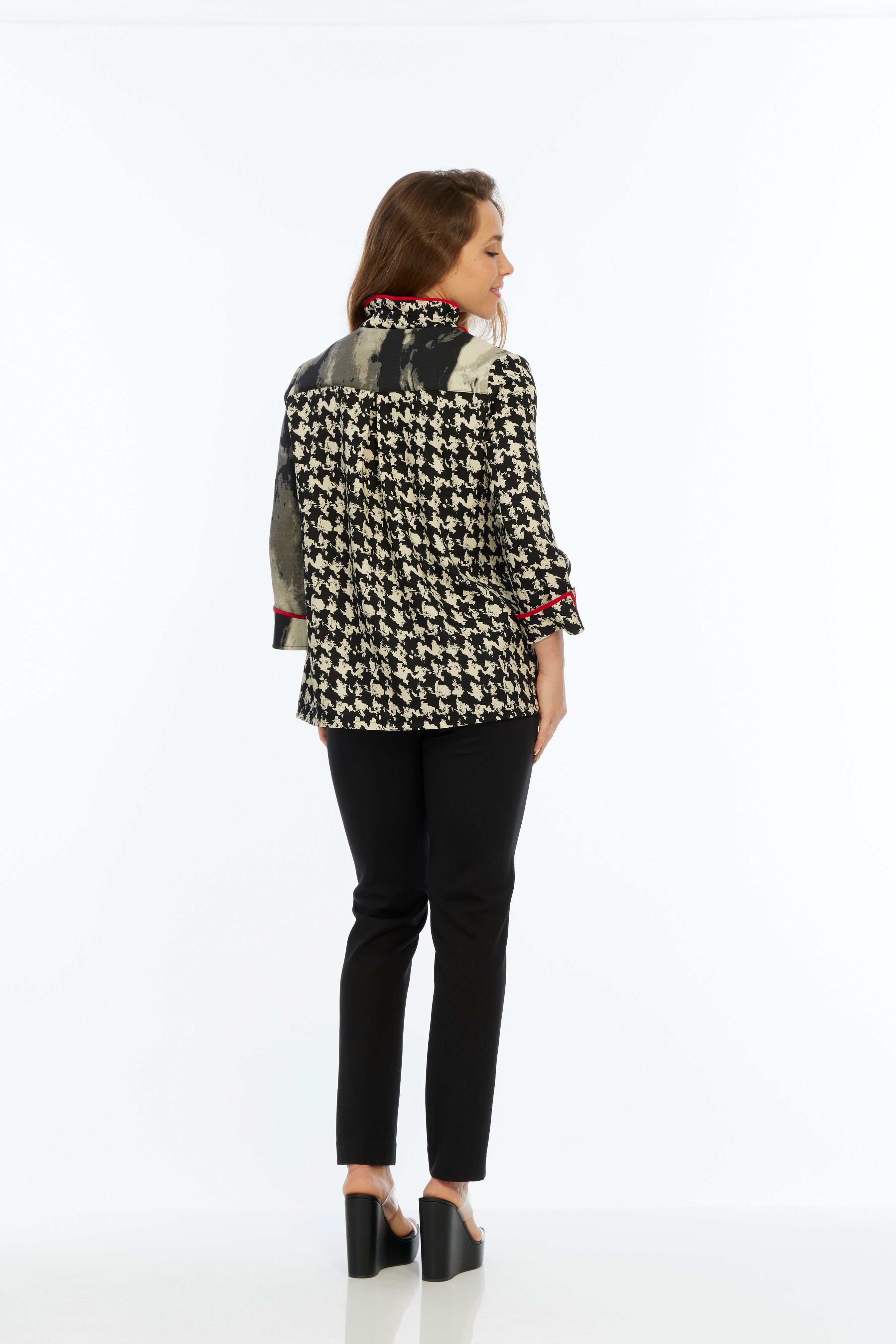 houndstooth print jacket shirt