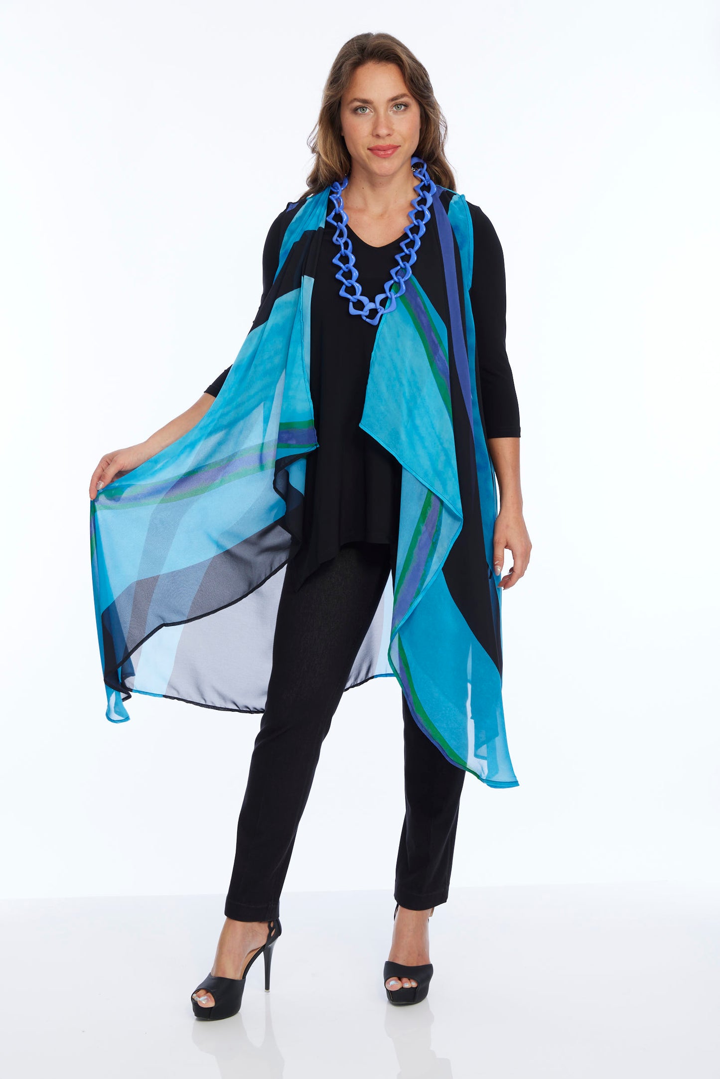 Women's Sheer Long Aqua Vest | LIOR