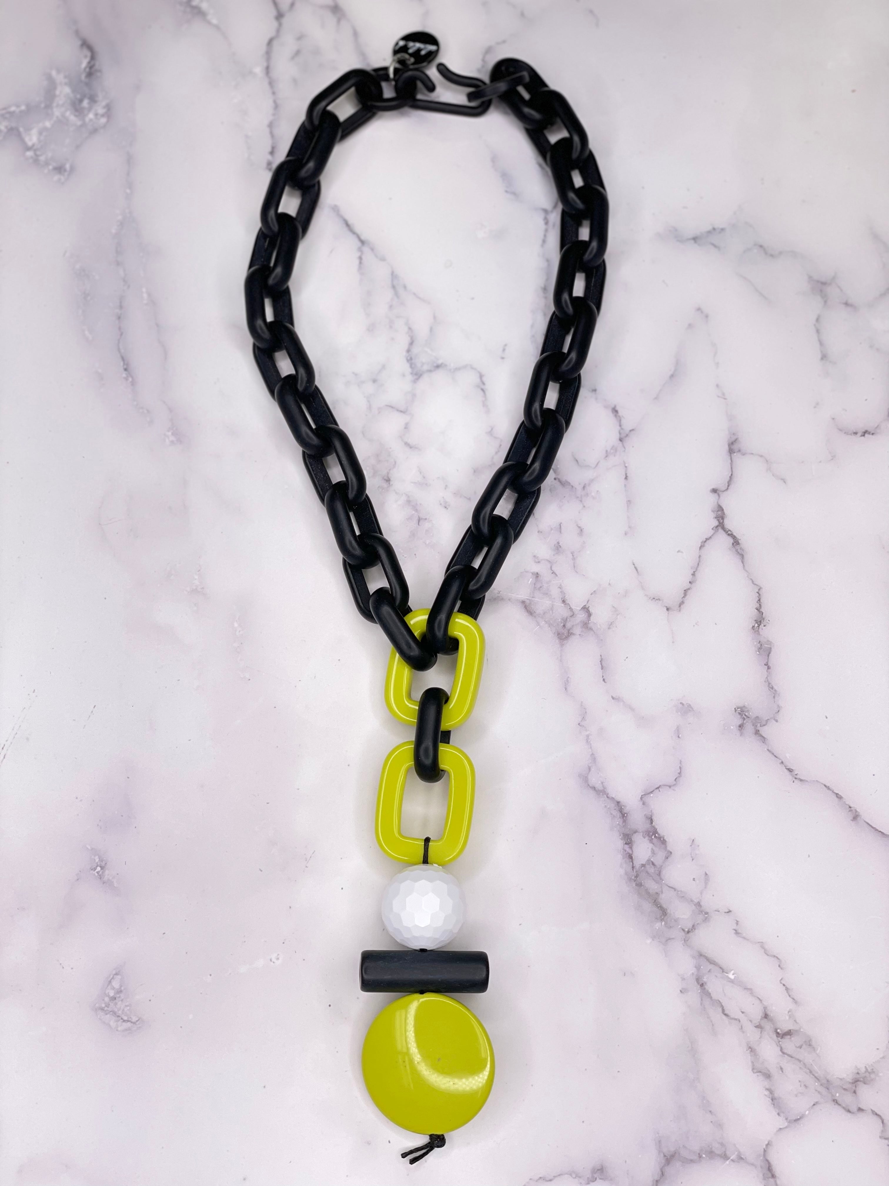 Alisha D Geometric Pieces Resin Acrylic Statement Necklace