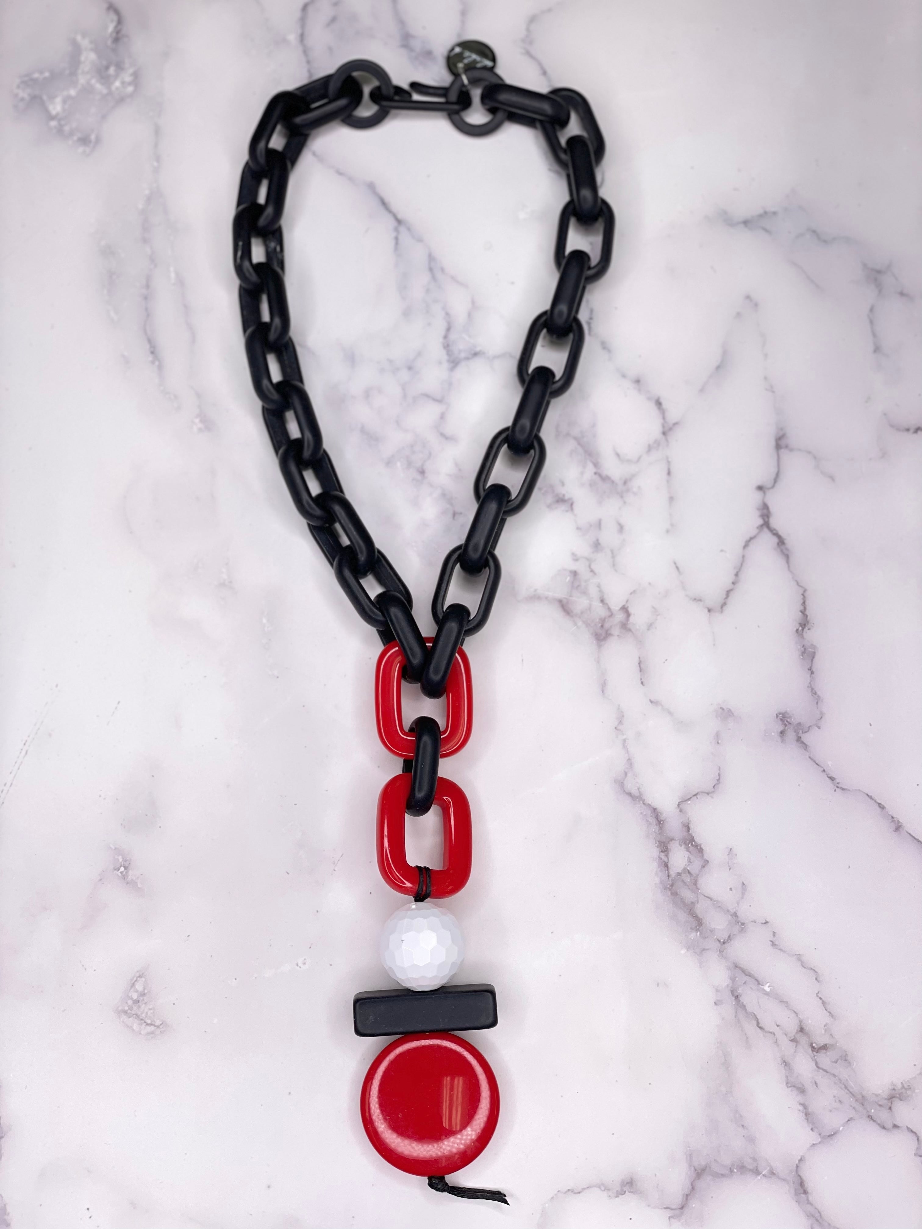 Alisha D Geometric Pieces Resin Acrylic Statement Necklace