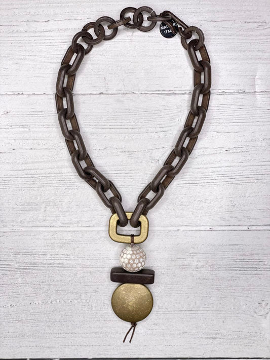 Alisha D Geometric Pieces Resin Statement Necklace