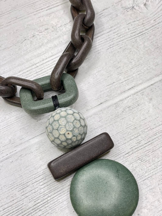 Alisha D Geometric Pieces Resin Statement Necklace