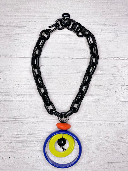 Alisha D Women's Chunky Resin Link Statement Short Pendant Necklace