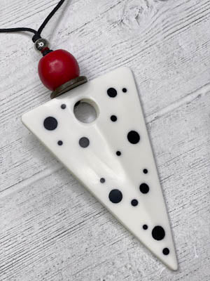 Alisha D Resin Pendant Statement Necklace Adjustable Cord