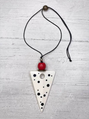 Alisha D Resin Pendant Statement Necklace Adjustable Cord