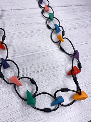 Alisha D Long Statement Necklace Multicolor Beaded