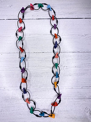 Alisha D Long Statement Necklace Multicolor Beaded
