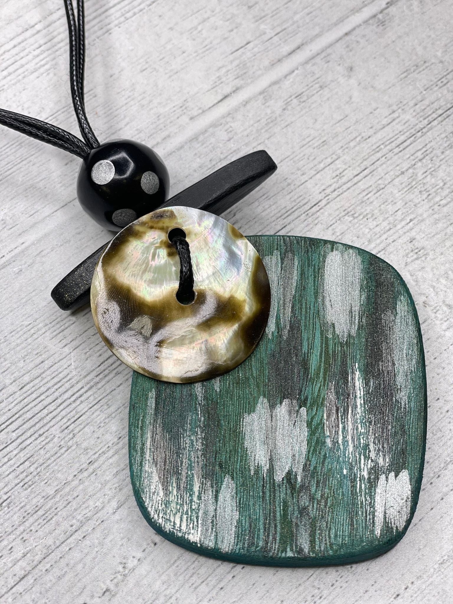 Alisha D Squared Pendant With Detail Mother Pearl