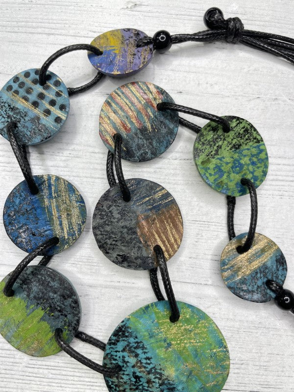 Alisha D Double Long Multi Hunter Green Statement Necklace