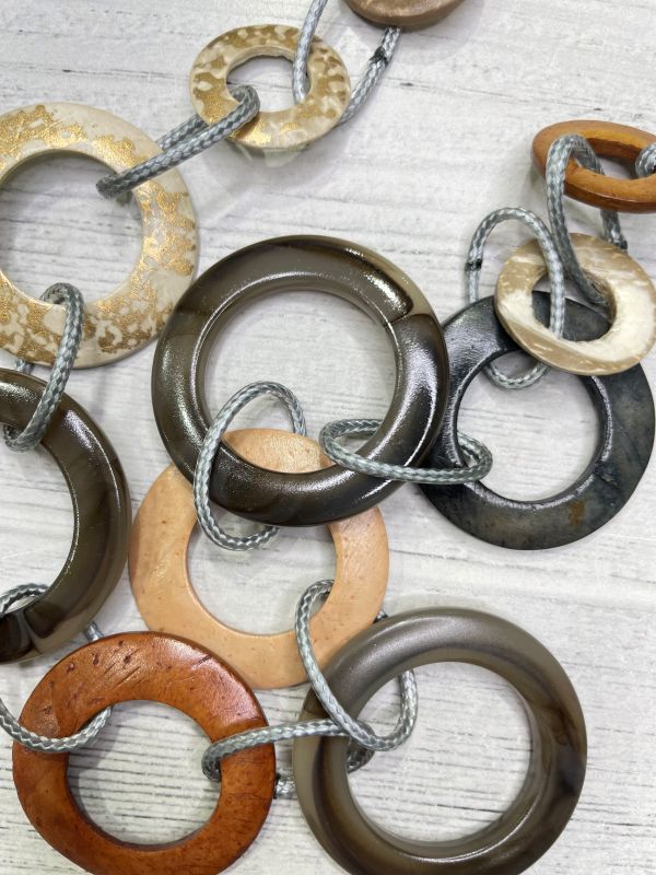 Alisha D Grey Petal Rings Statement Necklace