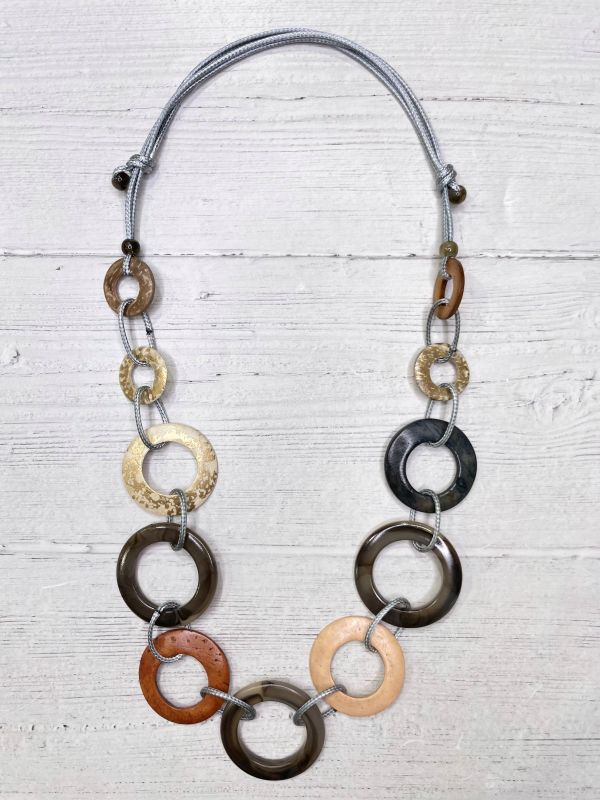 Alisha D Grey Petal Rings Statement Necklace