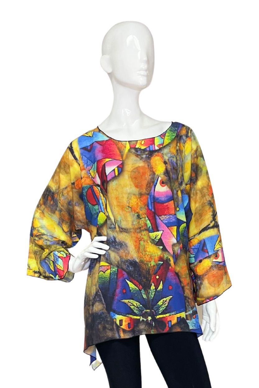 Abstract Fish Print Tunic