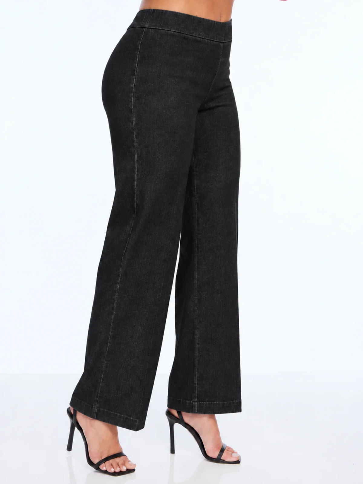 LIOR Women's Flare Leg Soft Twill Black Denim Jean-"Stella"