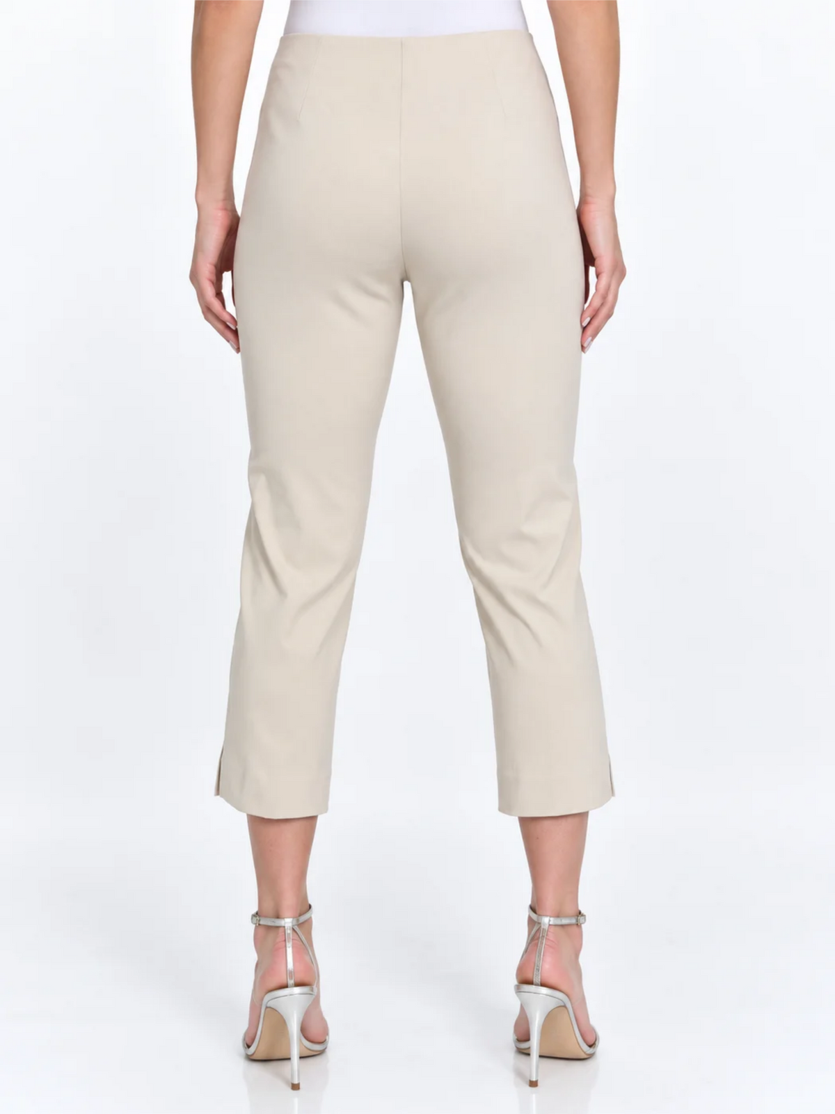 LIOR Women's Cornsilk Pull On Cropped Capri 23" Inseam Techno Fabric - "Sidney"