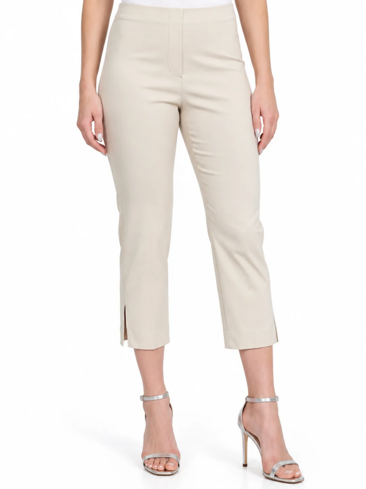 LIOR Women's Cornsilk Pull On Cropped Capri 23" Inseam Techno Fabric - "Sidney"