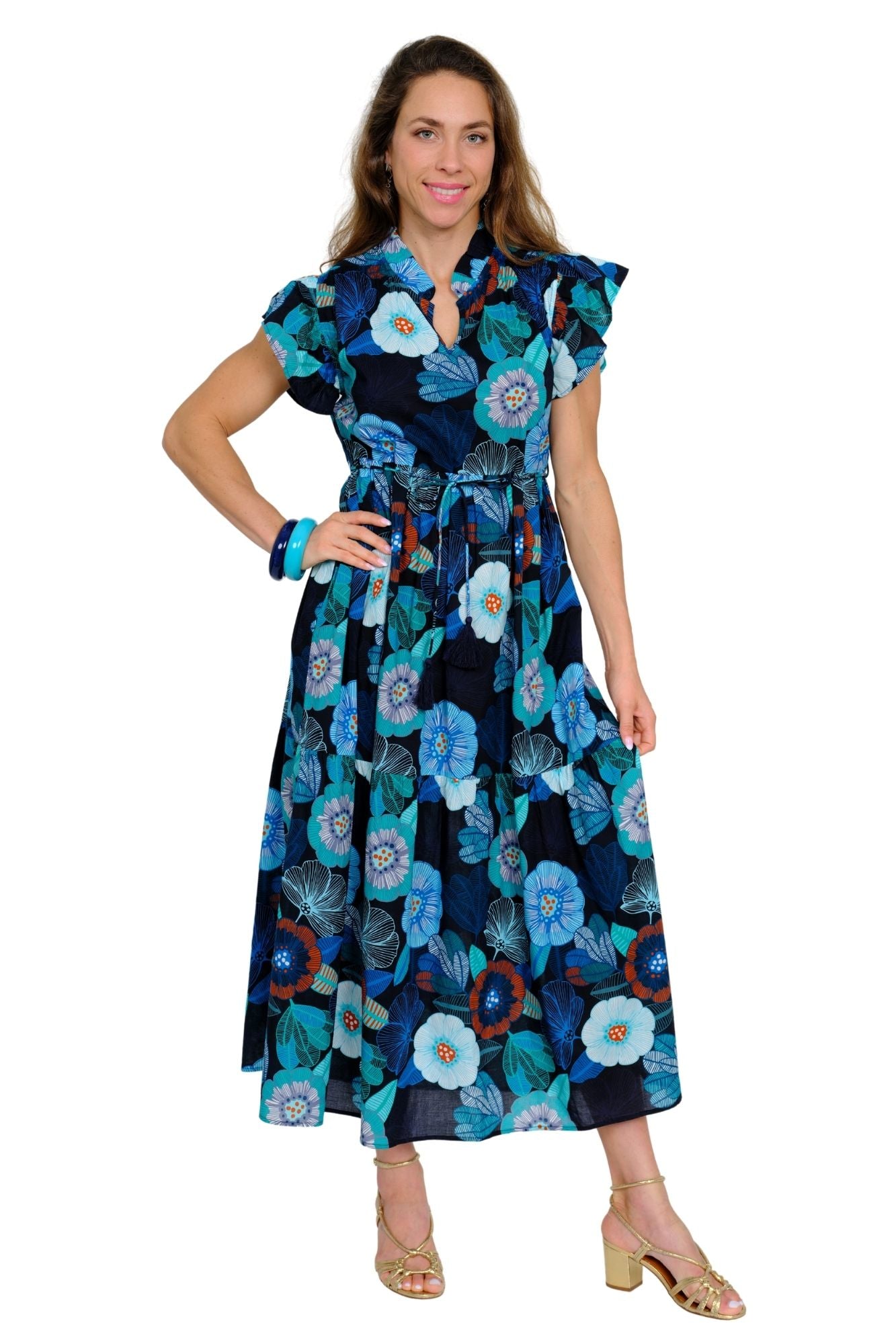 Women's casual summer floral maxi dress perfect for vacation and travel
