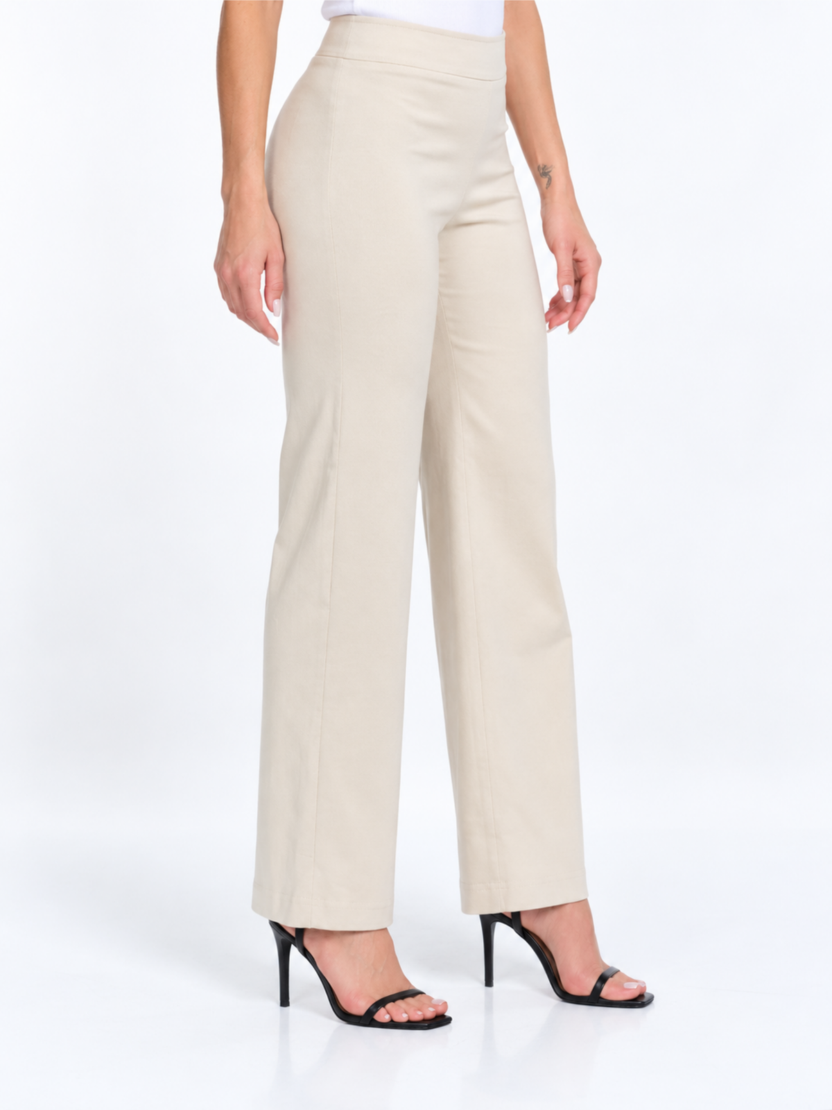 LIOR Women's Mini Flare Pull On Pant 30" Inseam Dressy Fabric - "Stella T"