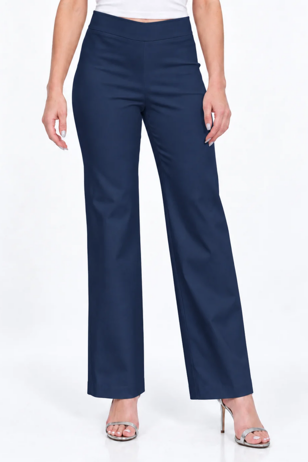 LIOR Women's Mini Flare Pull On Pant 30" Inseam Dressy Fabric - "Stella T"