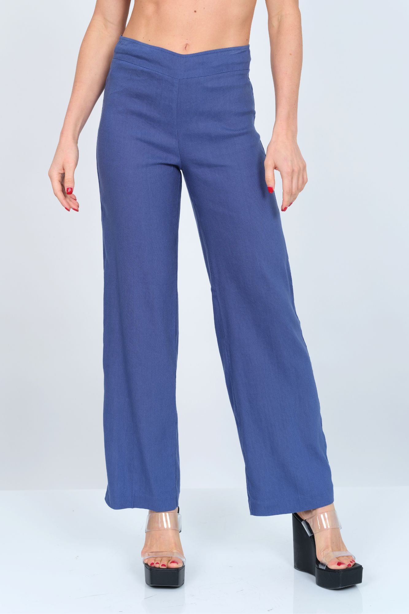 Women's Wide Leg Stretch Linen Pull-On Pant