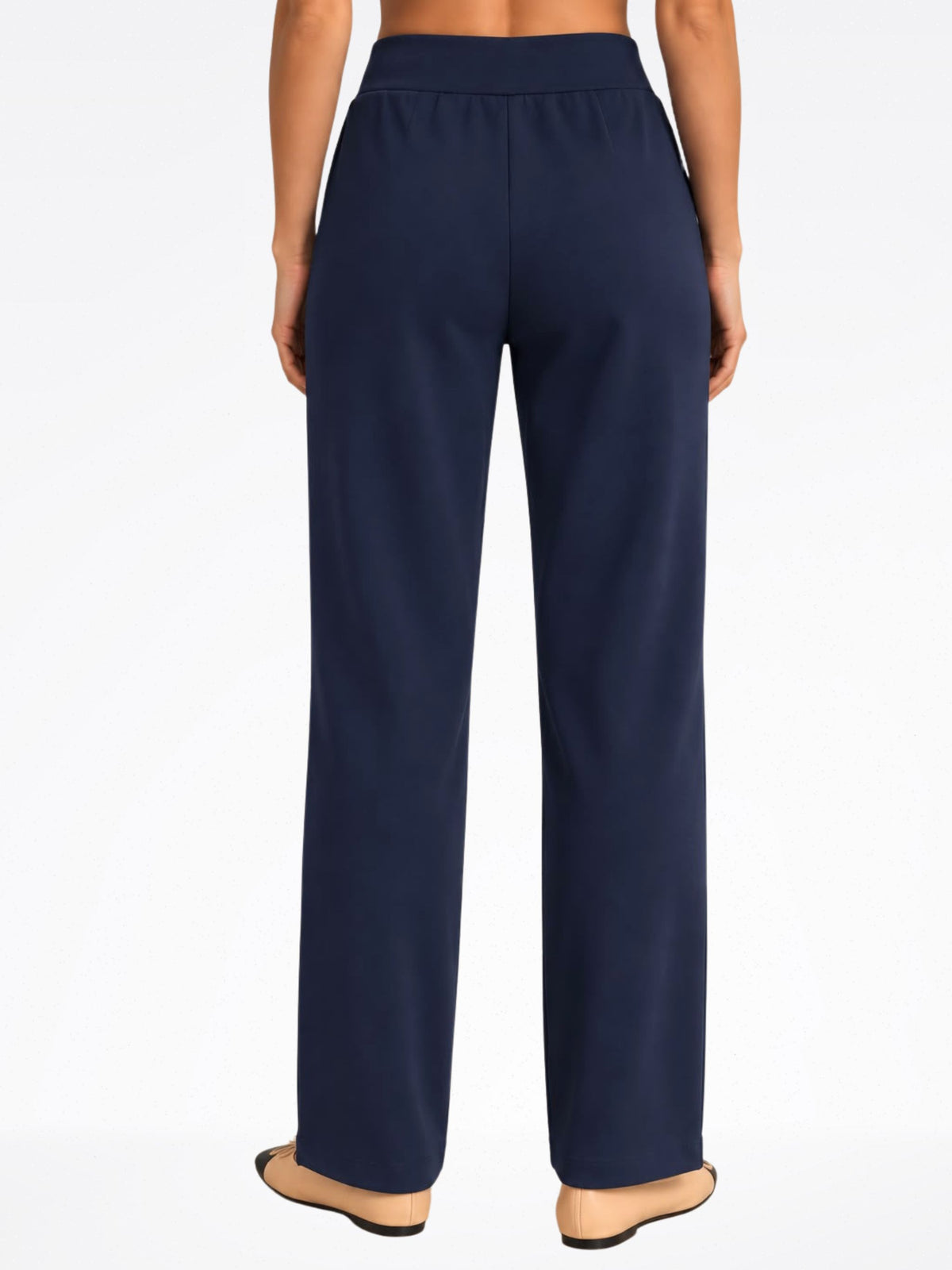 Women's 2 Piece Oxford Leisure Set Ft. Zofi 3/4 Knit Top & 28" Inseam Pull On Tapered Pant - "Zia"