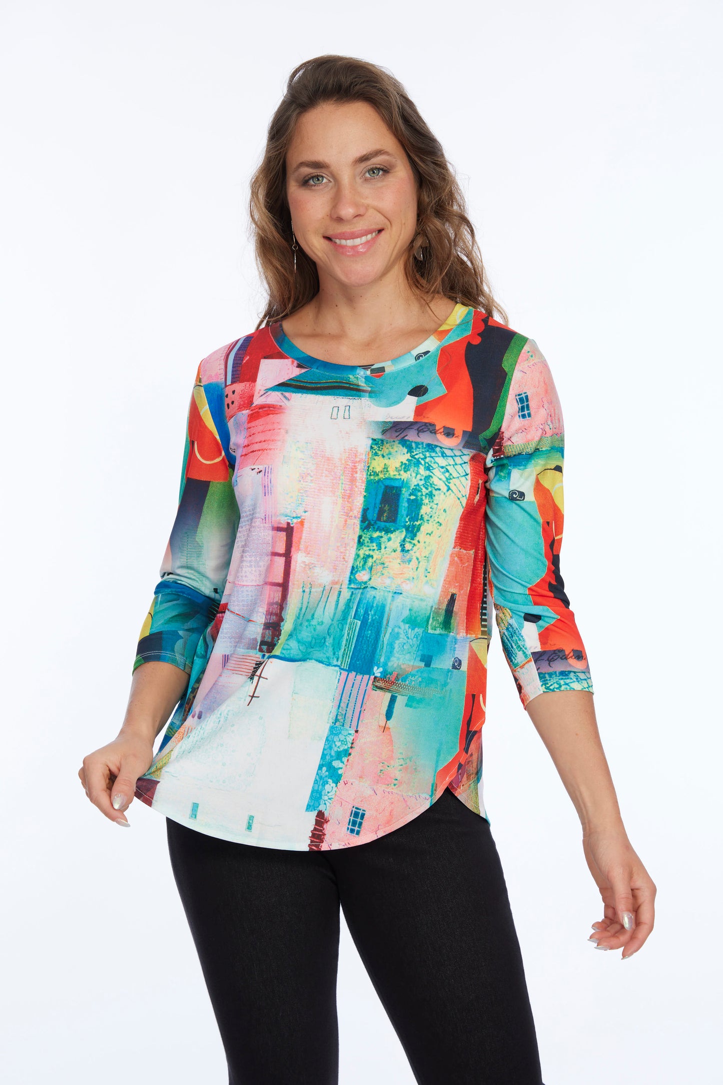 Premium Soft Knit Women's Top ZOFI Bright Color House Shape