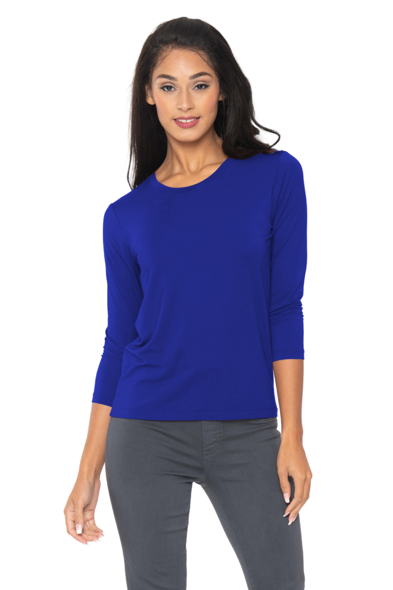 Pull-Over Three Quarter Sleeve Tops Solid Colors | LIOR