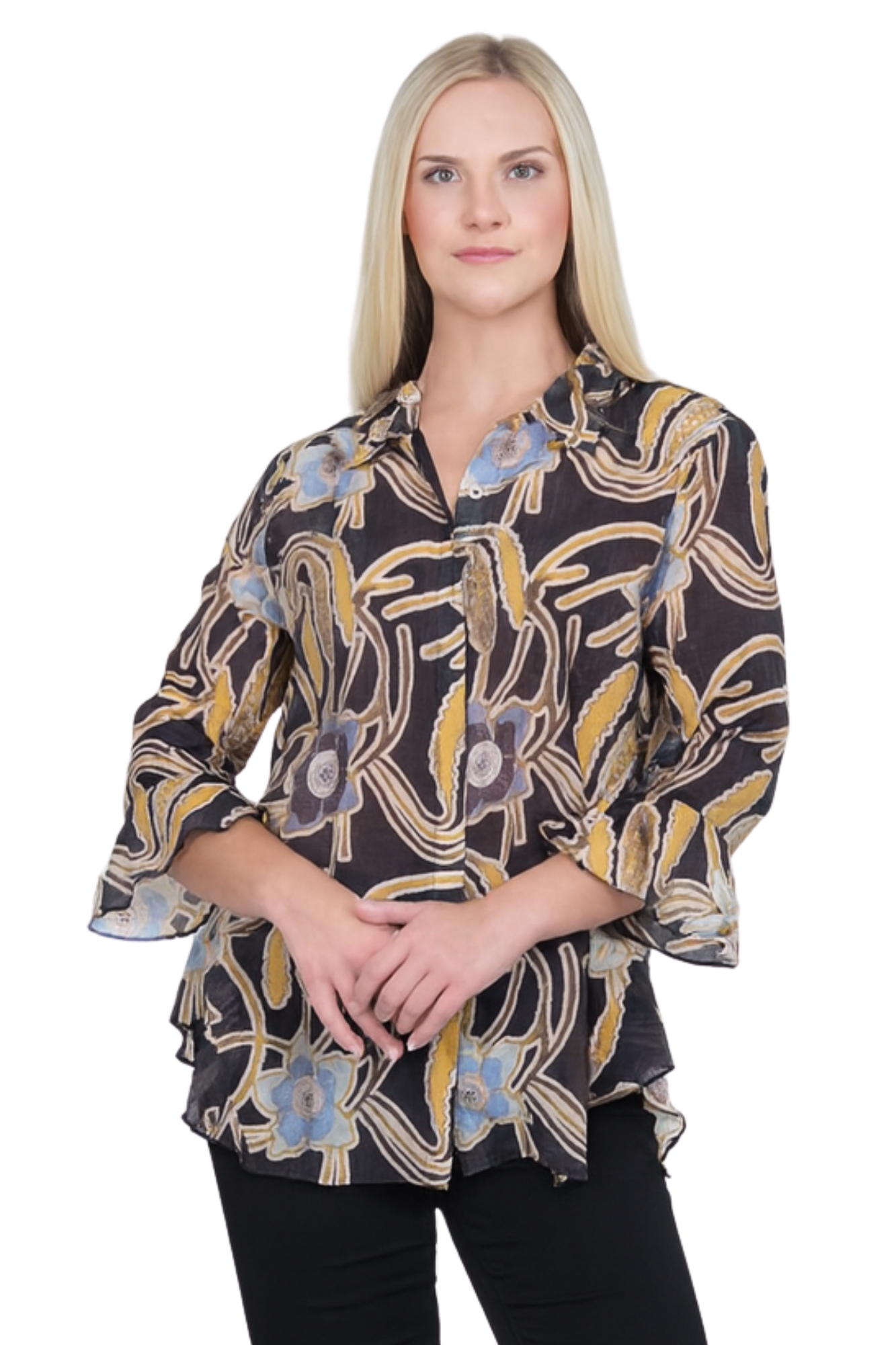 LIOR Women's Brown & Gold Floral Print Bounce