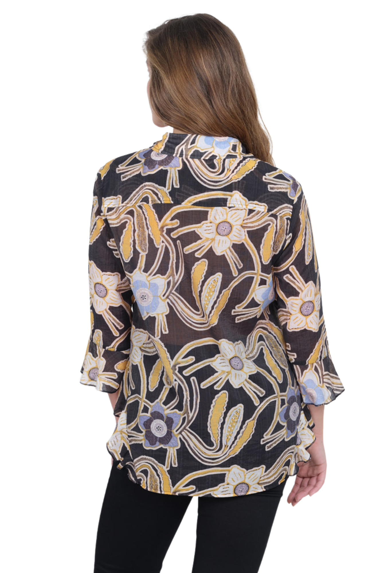 LIOR Women's Brown & Gold Floral Print Bounce