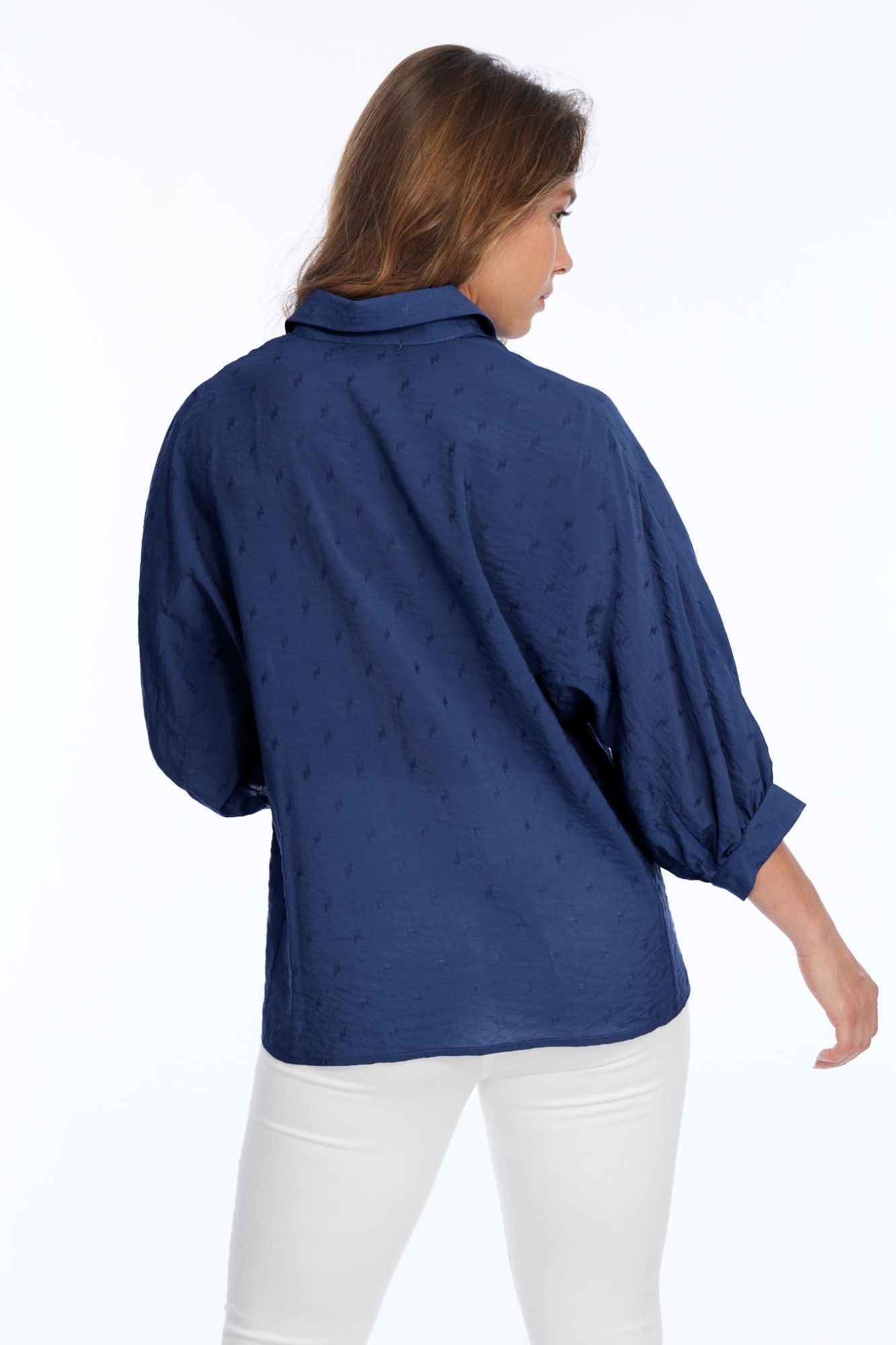LIOR Women's 3/4 Sleeve Tunic With Waist Belt In Jacquard - "Hazel"
