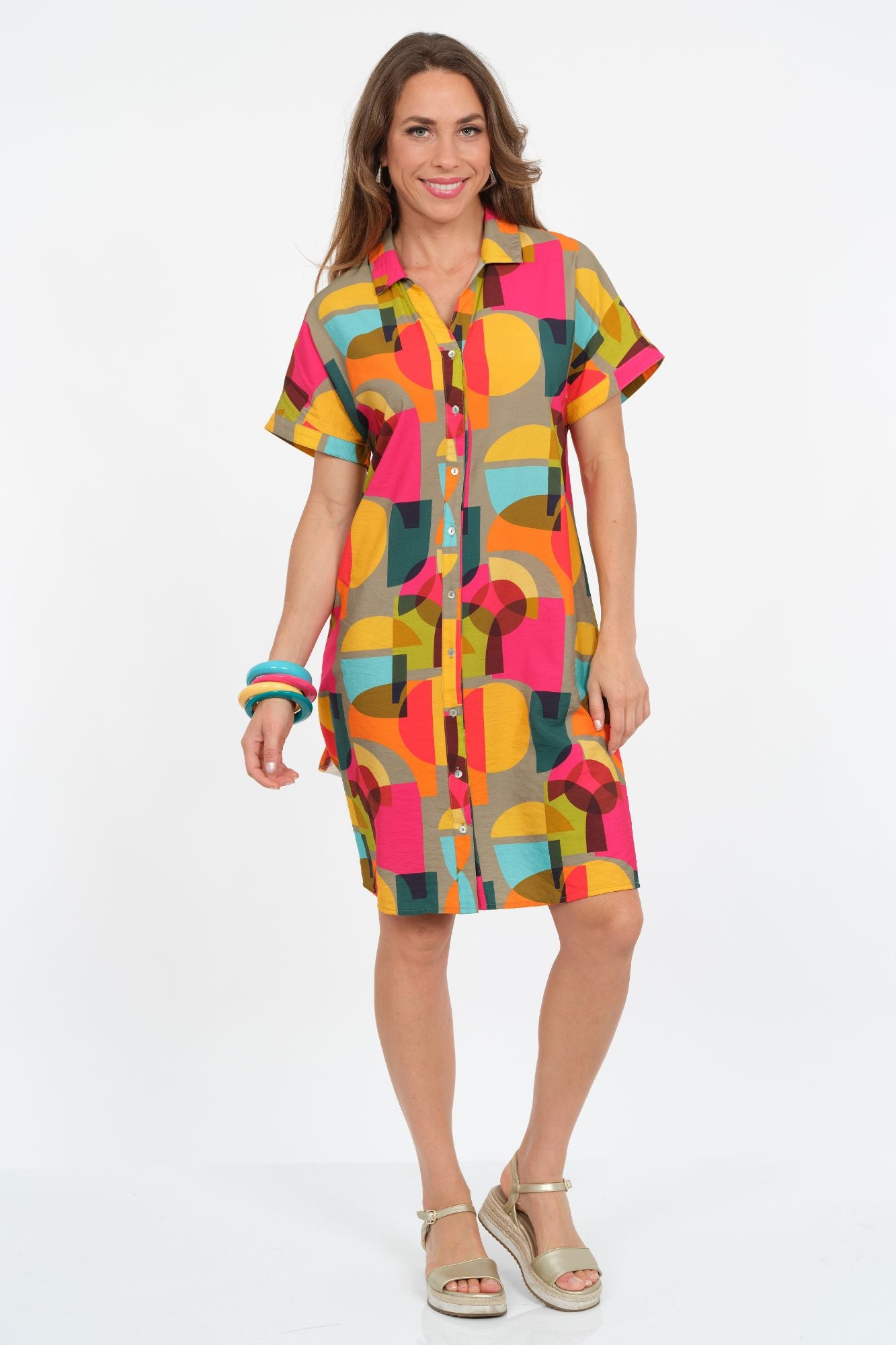 LIOR Women's Multi Color Block Knee Length Dress - "Jolie"