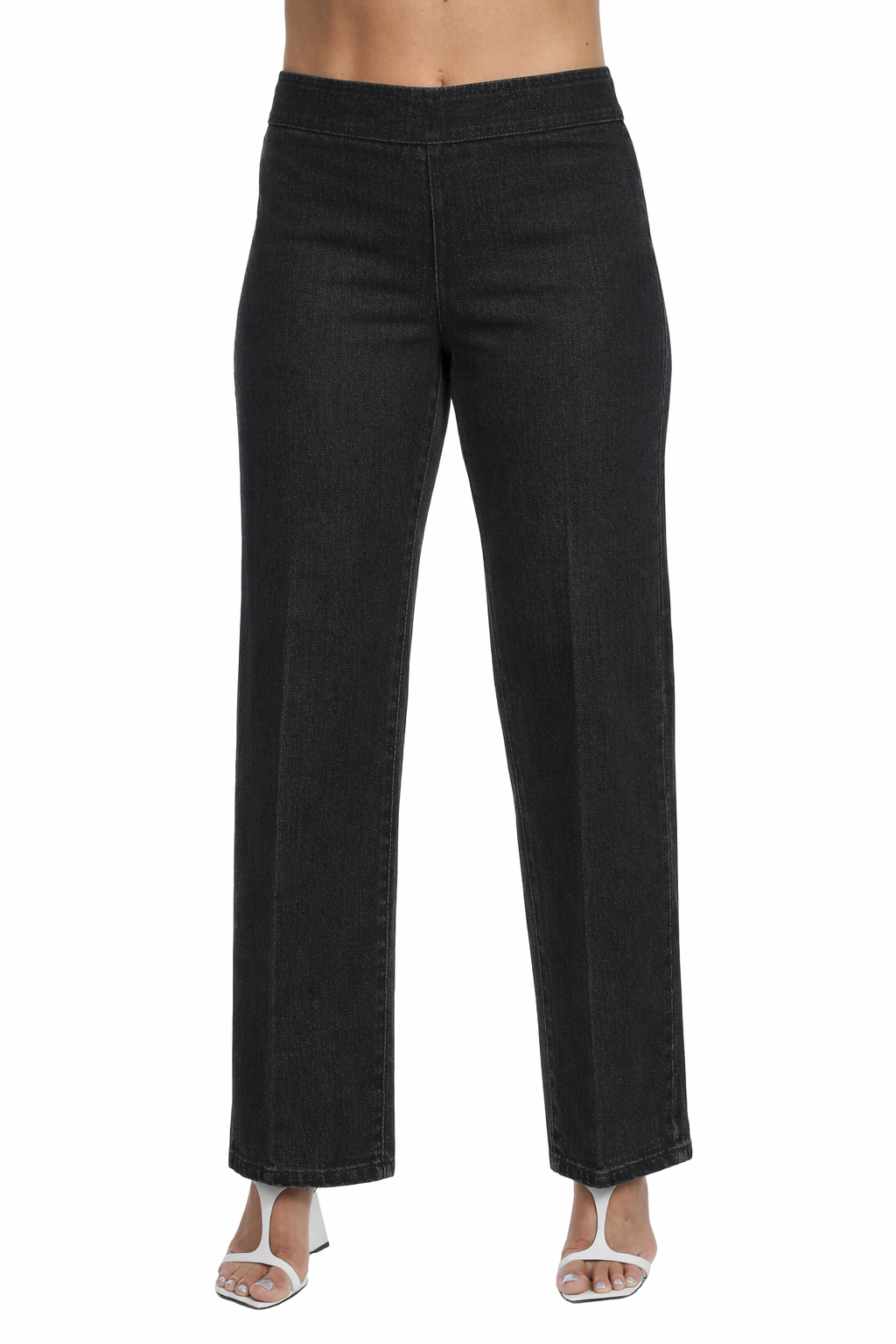 LIOR Women's Flare Leg Soft Twill Black Denim Jean-"Stella"