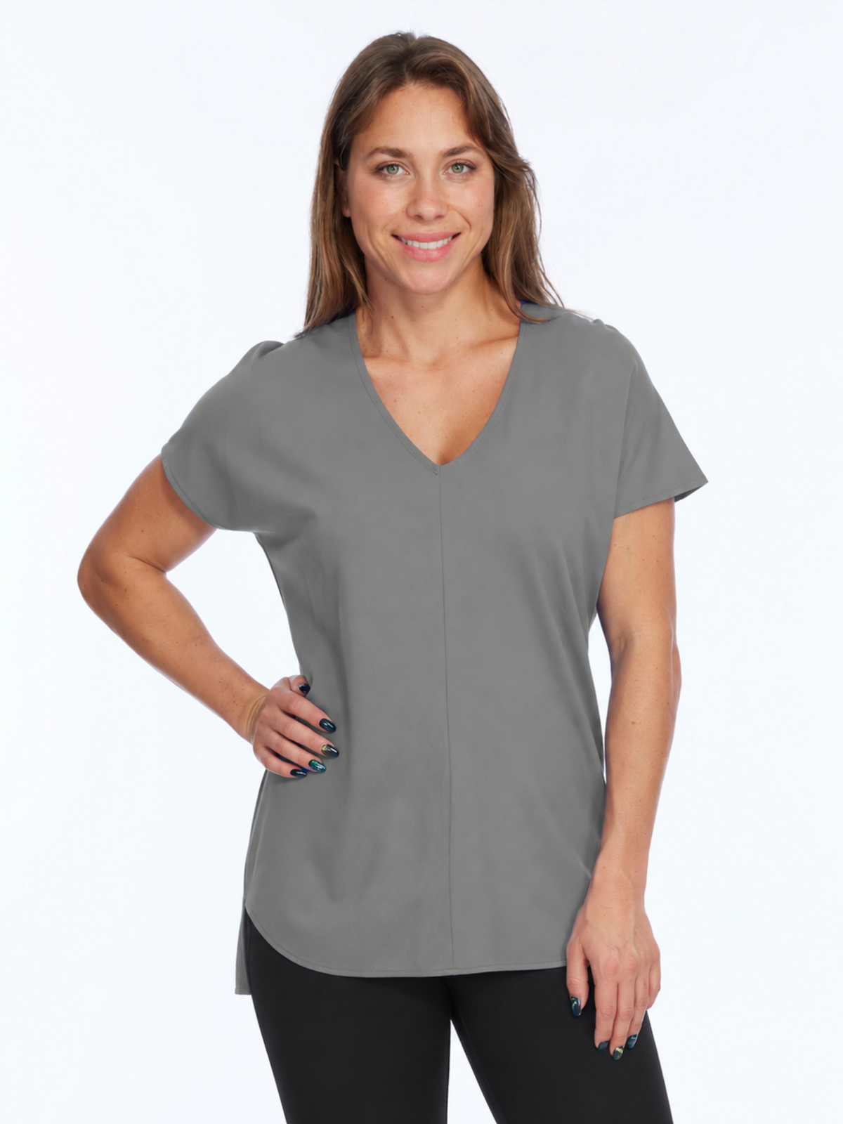 Women's Premium Short Sleeve Knit Smoke Top Zoe LIOR