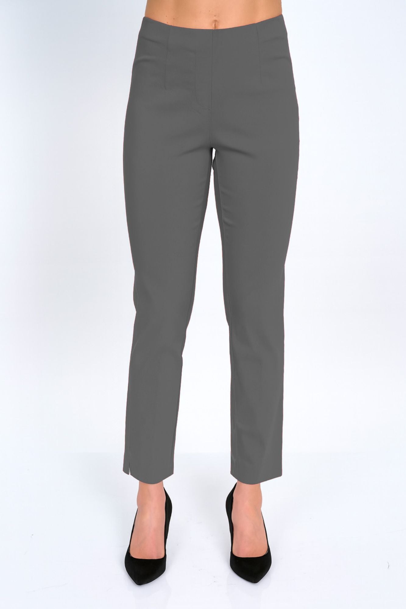 LIOR Women's Anthracite Dressy Pull On Pants For Office-"Sasha"