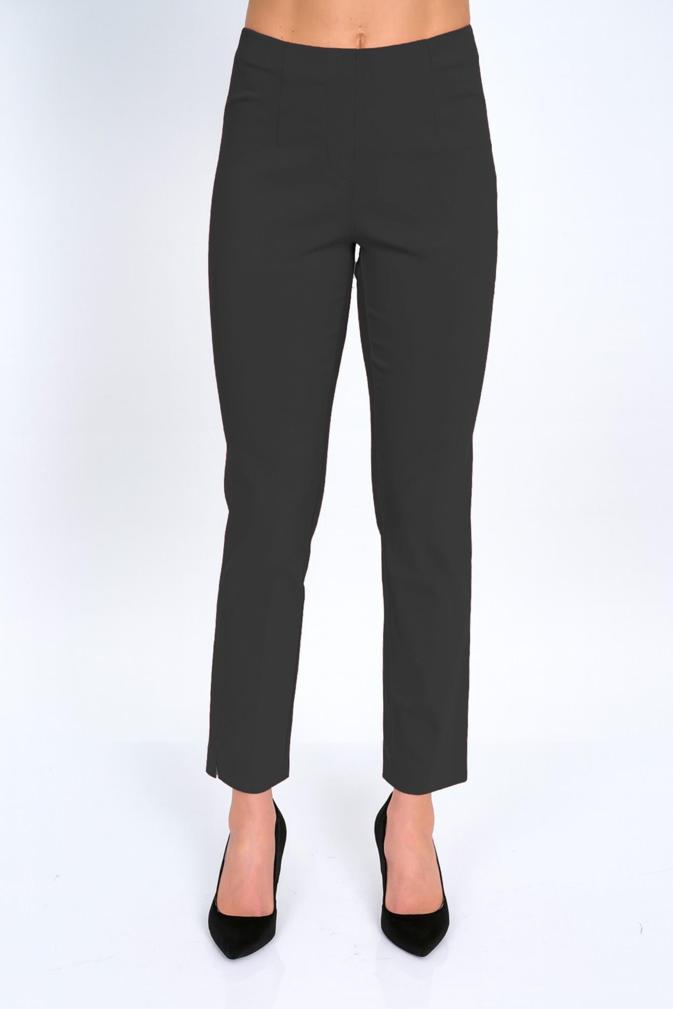 LIOR Women's Black Dressy Pull On Pants For Office-"Sasha"