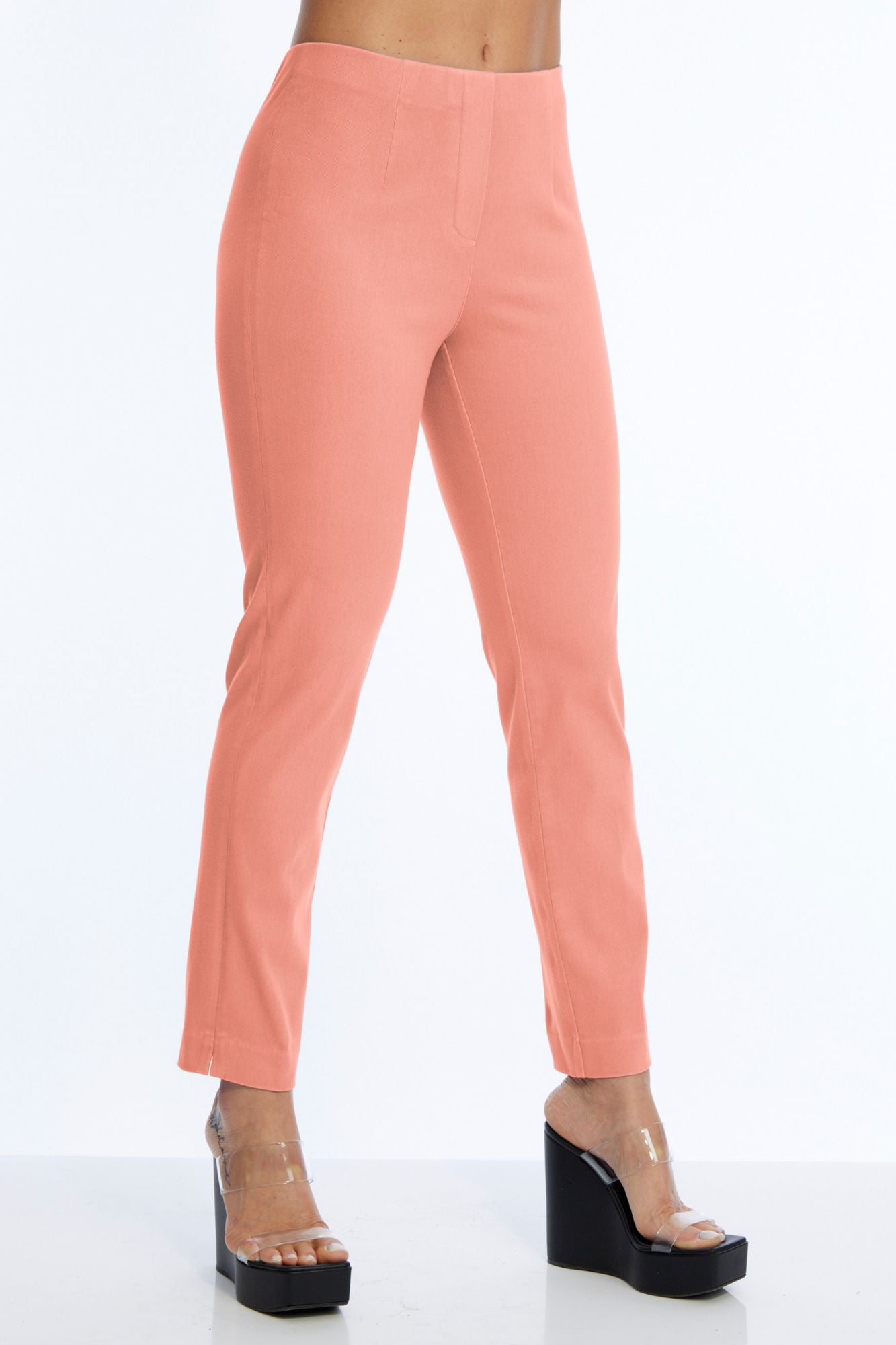 LIOR Women's Coral Denim Pull-On Pant Tapered Ankle Pant In Twill Denim-"Sasha"