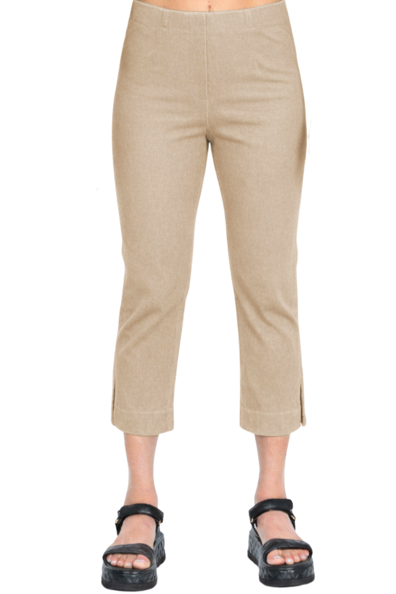 LIOR Women's Pull On Cropped Capri 23" Inseam Stretchy Cotton Denim - Sidney