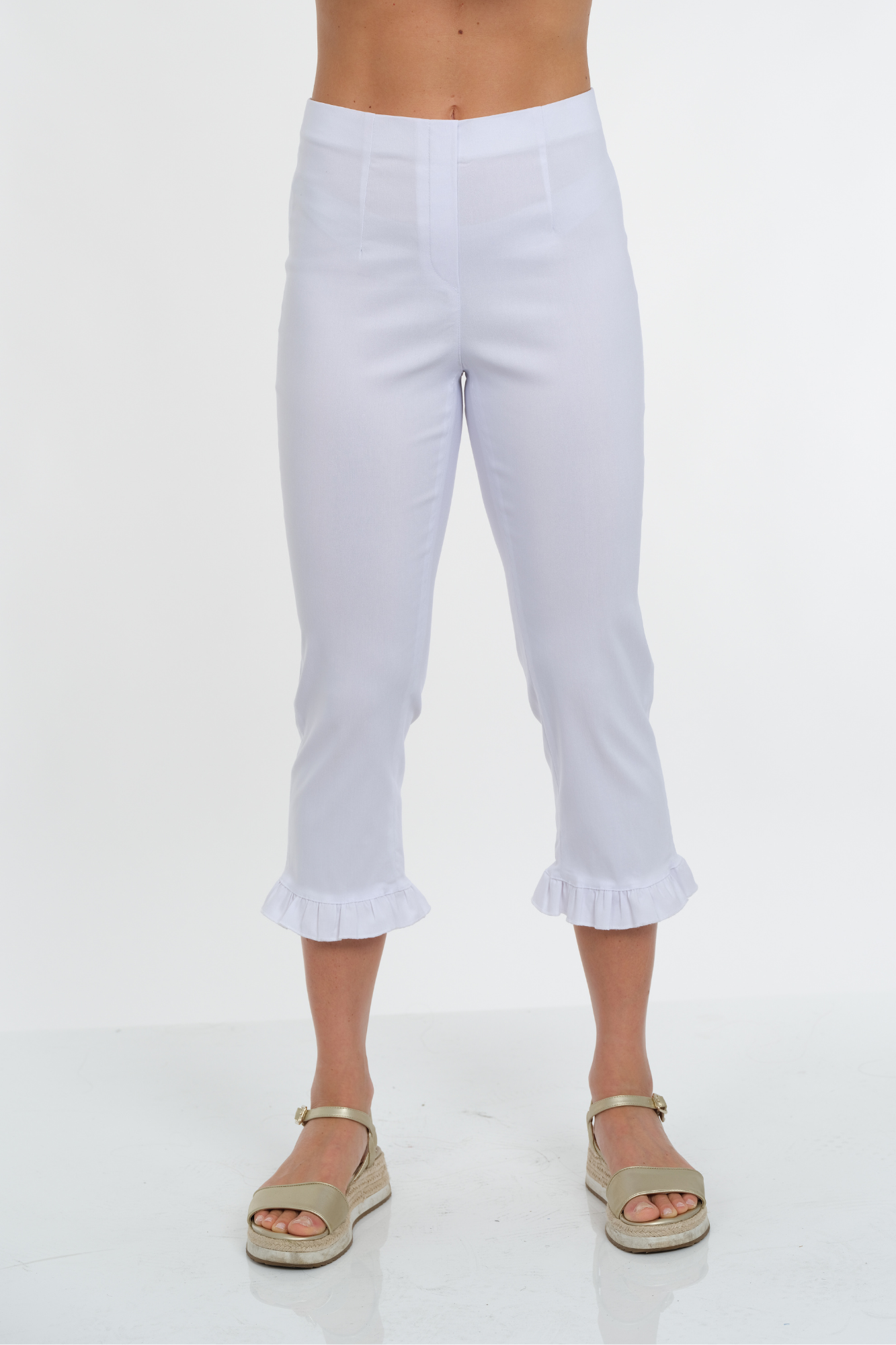 LIOR Women's Ruffle Bottom Pull-On Capri Made In France - "Fly"