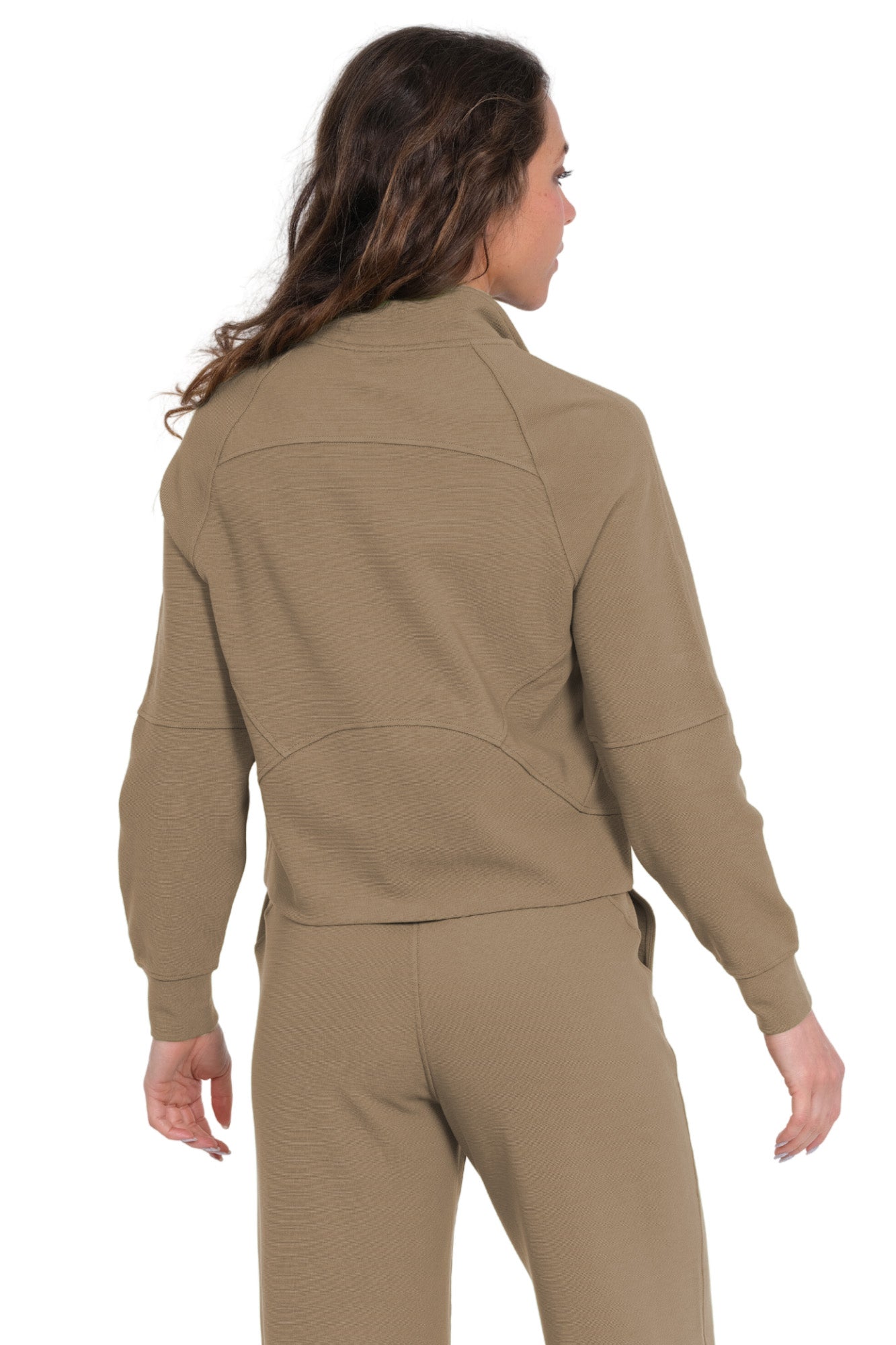 taupe zip up jacket for women 