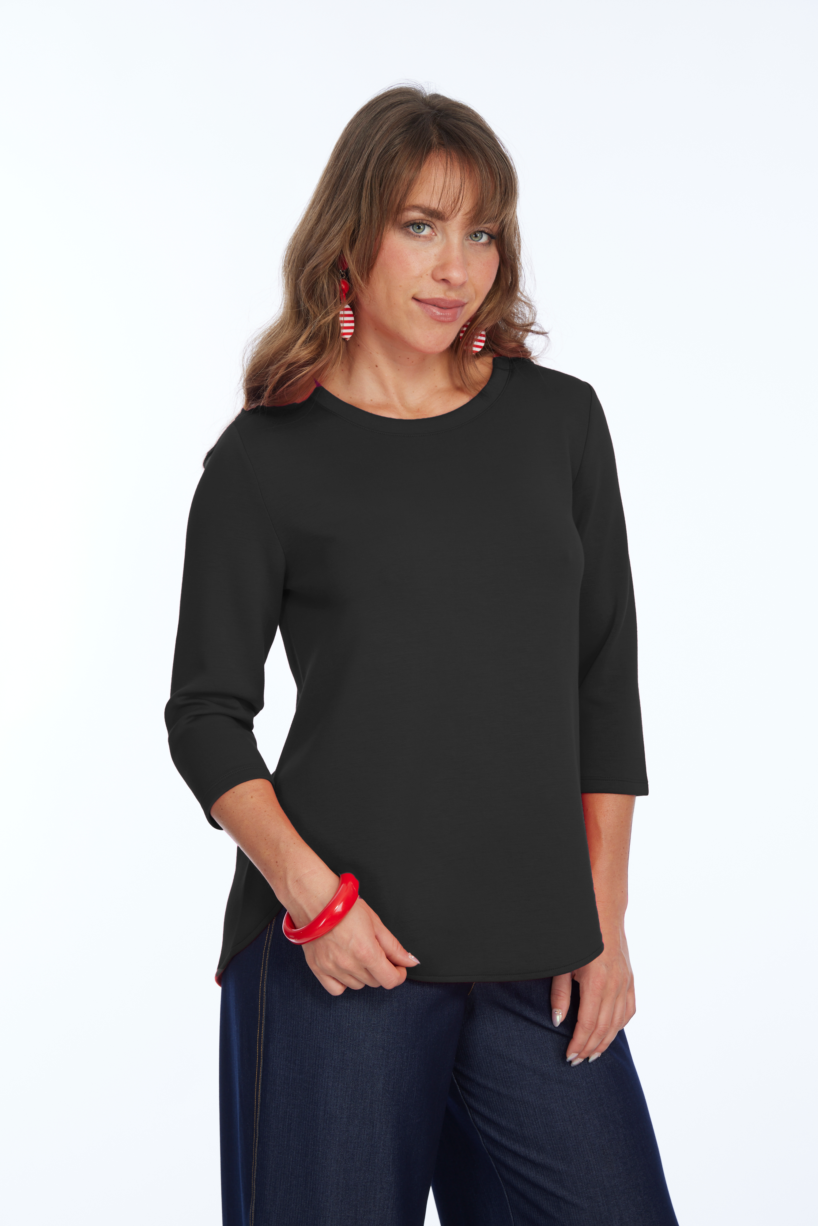 LIOR ZOFI Top Women's 3/4 Ponte Knit Top