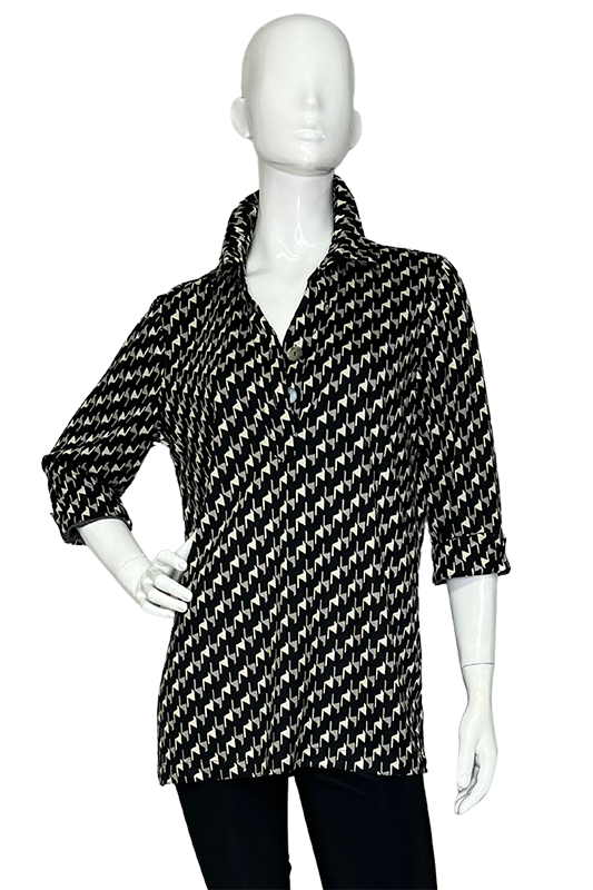 black and white premium knit top
