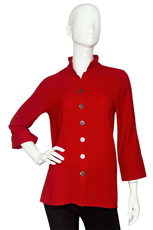 red wire collar shirt for ladies