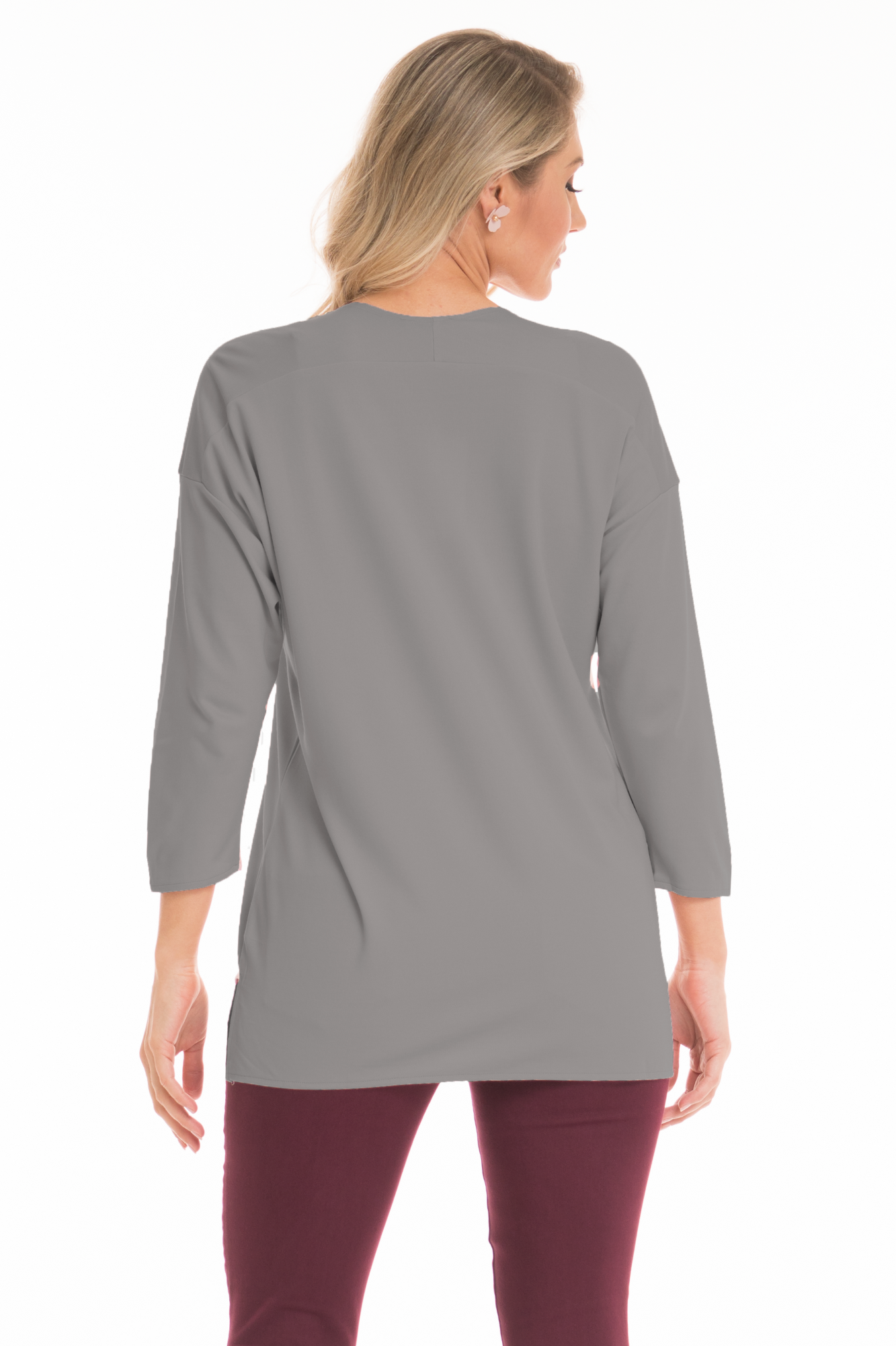 grey 3/4 sleeves top