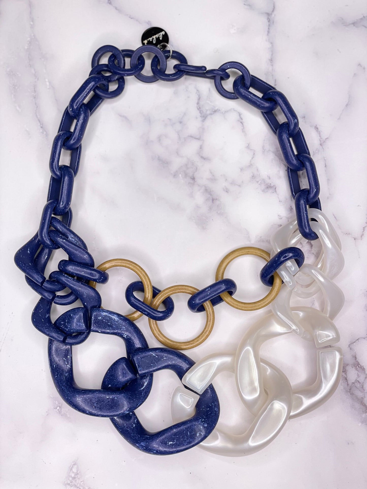 Alisha D Resin Exaggerate Link Chunky Statement Necklace