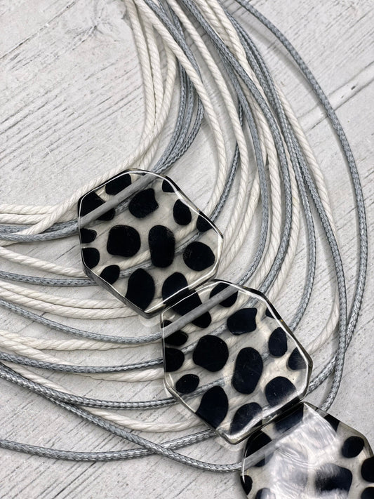Alisha D Handmade Multi Strands Resin Pendants Necklace