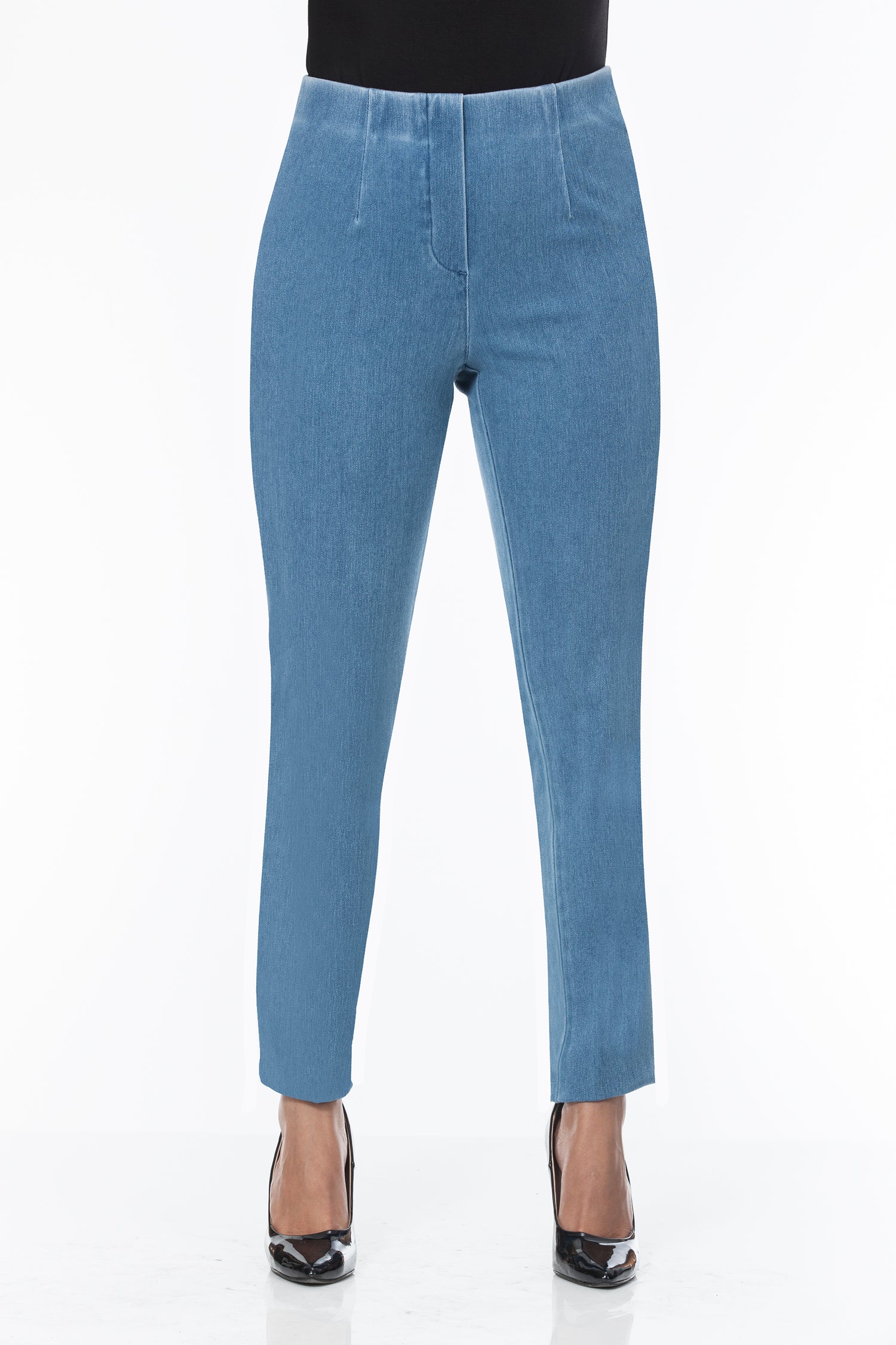 light blue denim pull on pant